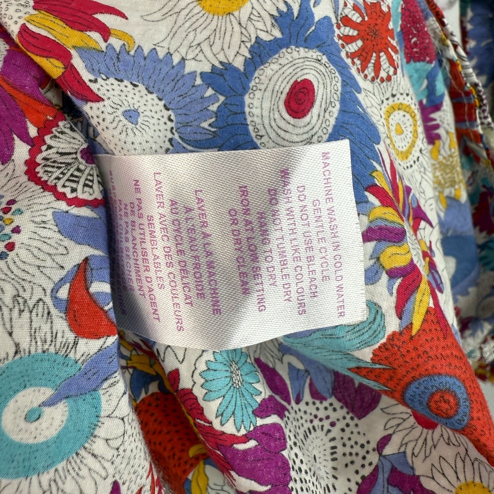 Liberty art fabrics button up long sleeve flowers Multicolor Floral  Shirt - Picture 14 of 15